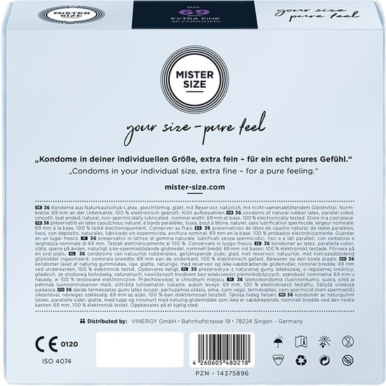 Mister size 69- preservativos extrafinos  (36 pack)