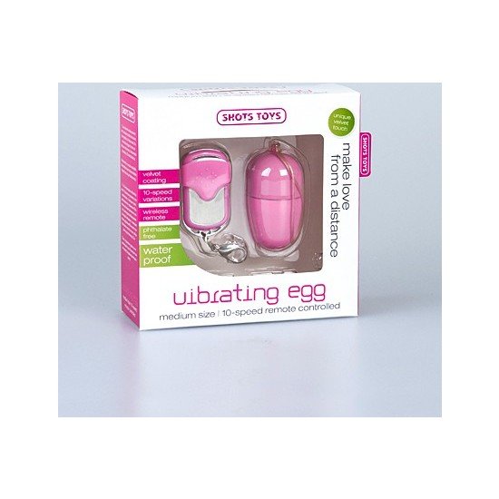 Huevo vibrador medium 10 velocidades control remoto rosa
