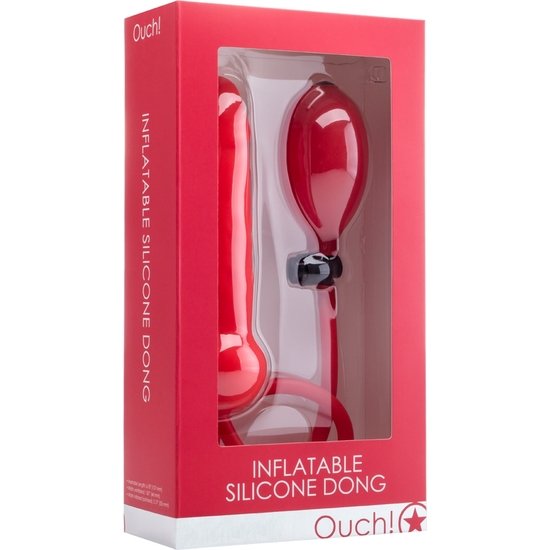 Ouch plug inflable silicona dong rojo