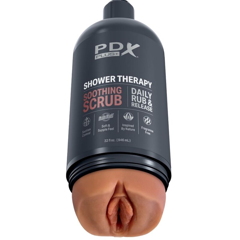 Pdx plus - masturbator stroker met discreet shampoodispenserontwerp Soothing Scrub Caramel