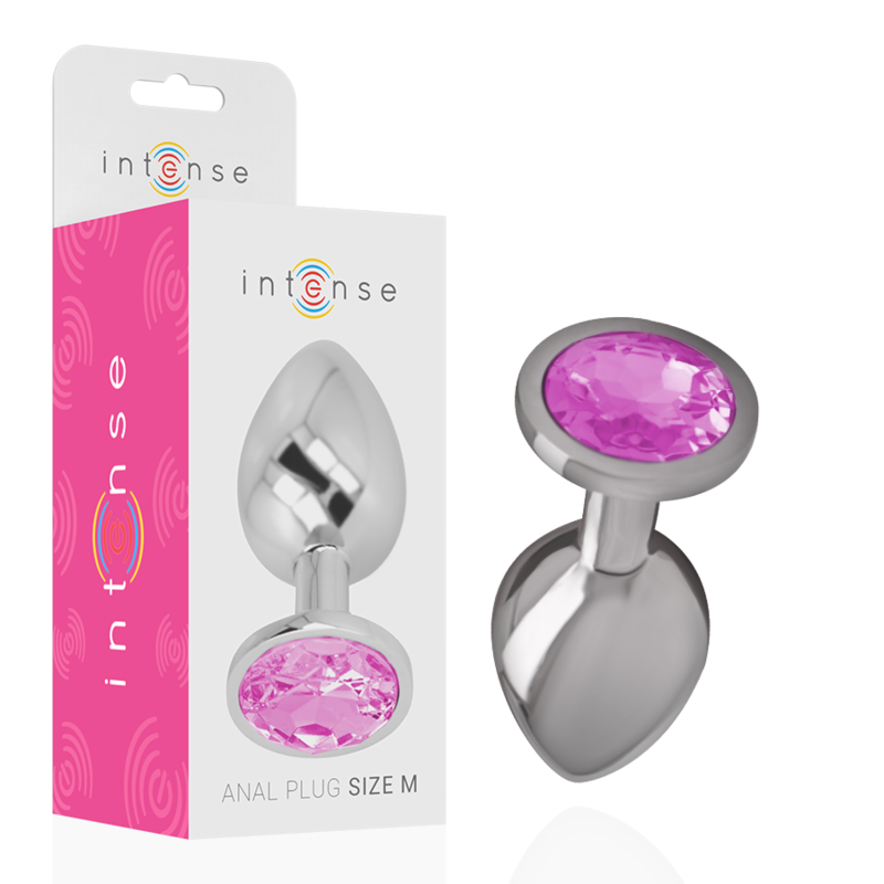 Aluminium Roze - Metalen Anaal Plug met Kristal