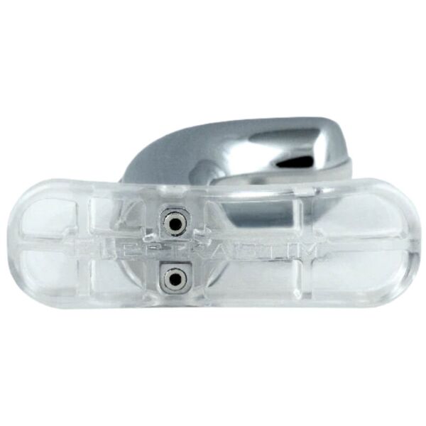 Prostaatmassager ElectraStim Exo Rogue van verchroomd metaal met transparante polycarbonaat behuizing