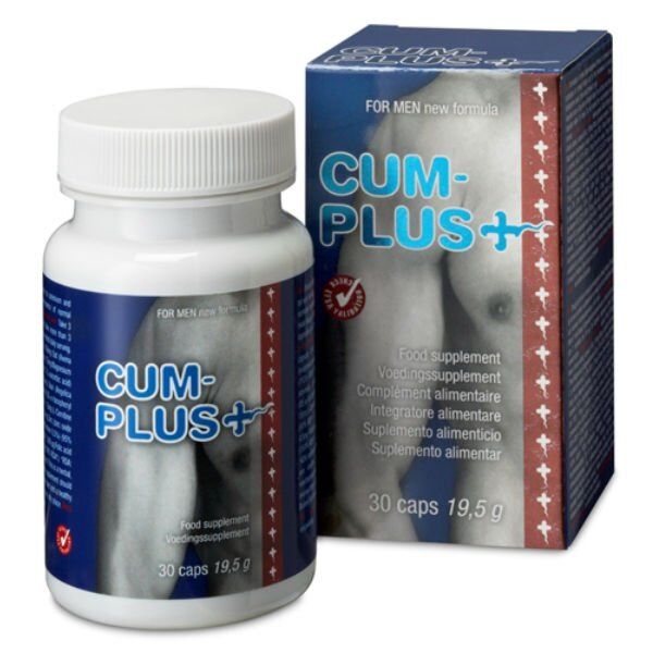 Verpakking van het voedingssupplement Cobeco Cum-Plus+ met 30 capsules
