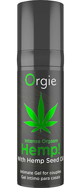 Airless verpakking van de stimulerende gel Orgie Hemp! Intense Orgasm 15 ml