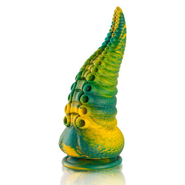 Dildo EPIC Cetus uit de Cybersilicock-collectie, met zijn vorm in delen en zijn basis