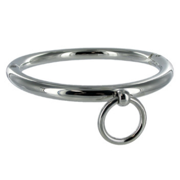 BDSM-halsband Metal Hard van verchroomd metaal met O-ring