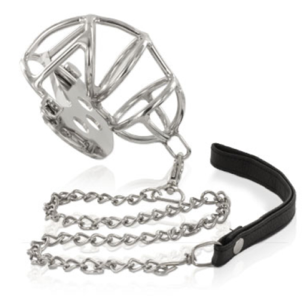 Kuisheidskooi Metal Hard Chastity Ring with Strap, met ring en riem