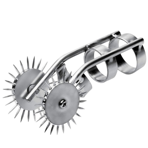 Stimulatievingerhoed Metal Hard met twee wieltjes en drie ringen