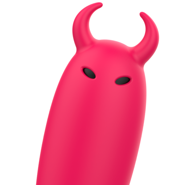 Bullet vibrator Intense Fun Scarlet 9,3 cm, met hoorntjes en gevorkte staart