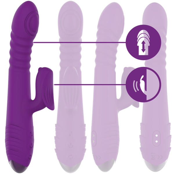 Paarse vibrator Intense Iggy met clitorisstimulator