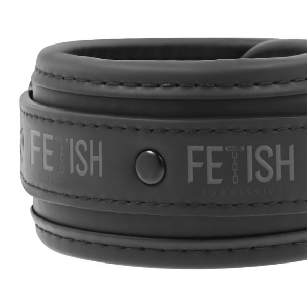 Bondage handboeien Fetish Submissive Vegan Leather Handcuffs, van veganistisch leer met neopreen voering