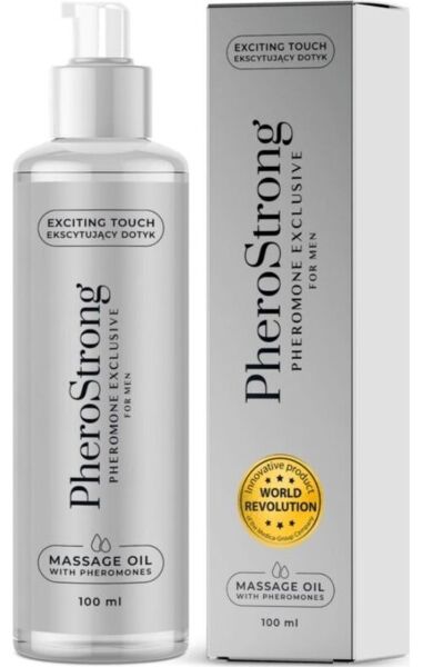 Massageolie met feromonen PheroStrong voor mannen, flacon van 100 ml