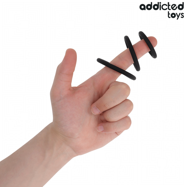 Set van drie siliconen cockringen Addicted Toys Model 2
