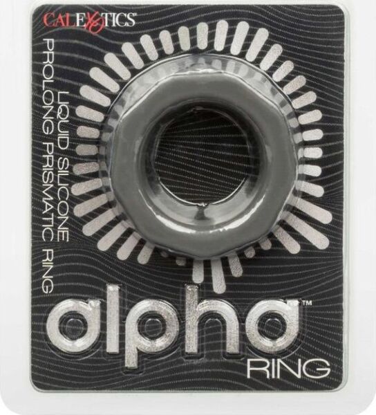 Cockring CalExotics Alpha Prolong Prismatic Ring van grijze siliconen