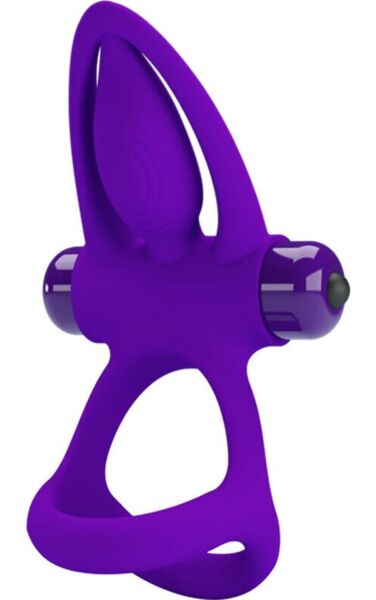 Vibrerende cockring Pretty Love BI-210306 met stimulator met borsteltjes en dolfijnpunt