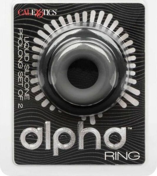 De twee siliconen cockringen van de CalExotics Alpha Prolong Set of 2