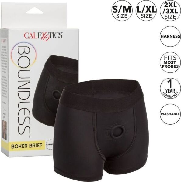 Strap-on harnas in boxermodel CalExotics Boundless Boxer Brief L/XL in zwart