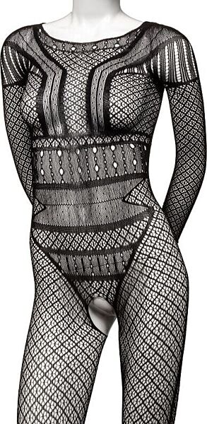 Nauwsluitende kanten body CalExotics Scandal Lace Body Suit met open kruis