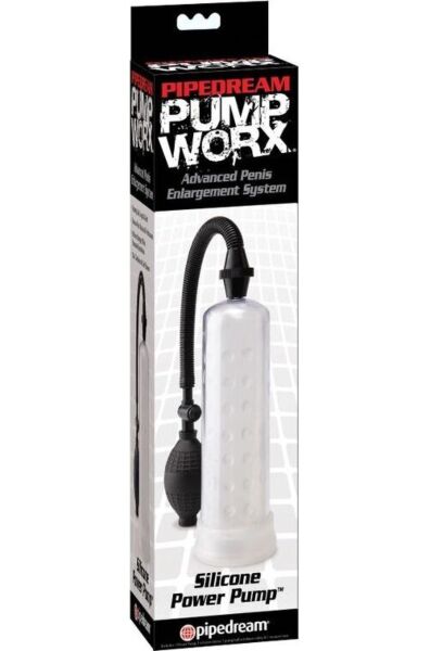 Siliconen penispomp Pump Worx met transparante cilinder