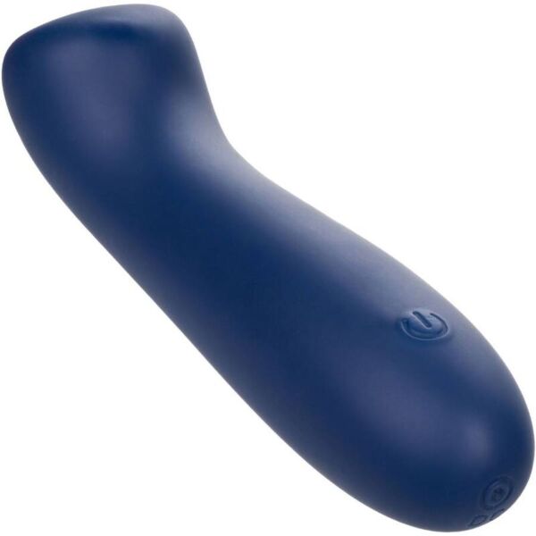 Vibrator CalExotics Cashmere Satin G van blauwe siliconen, met platte kop en buigzame steel