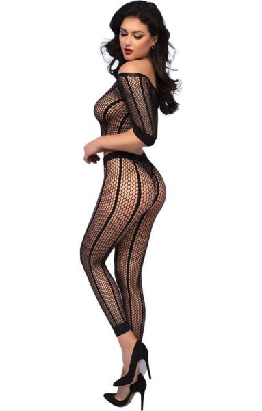 Naadloze set Chilirose CR 4647 in zwart, met top en legging