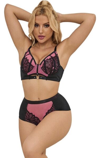 Lingerieset van kant en mesh met push-up beha van Subblime