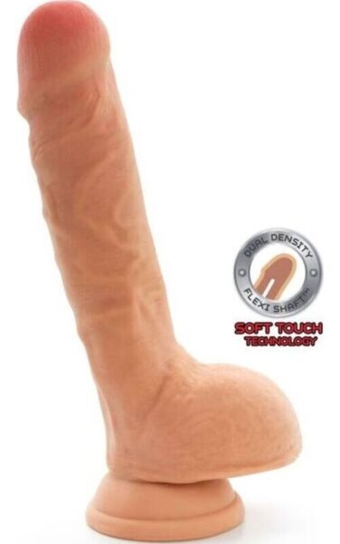 Realistische dildo Toyjoy Get Real Dual Density in huidskleur, met testikels en zuignapvoet