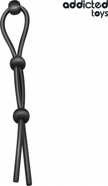 Cockring touw Addicted Toys met drievoudige lus en bijbehorende bal