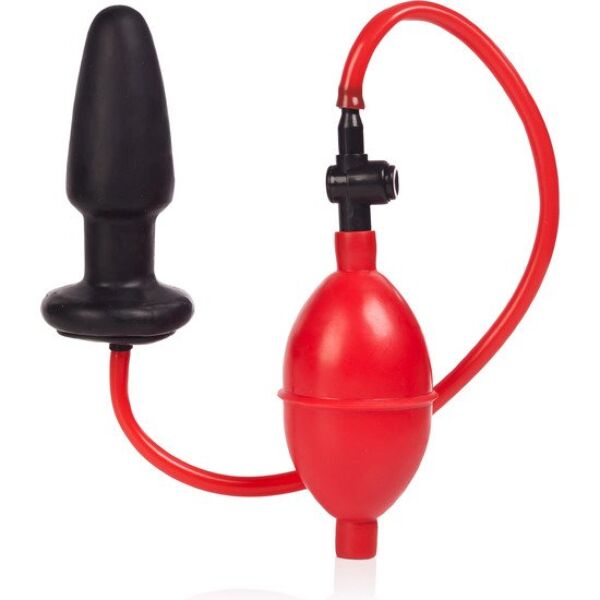Zwarte CalExotics Colt Expandable Butt Plug met zuignapvoet, slang en handpomp