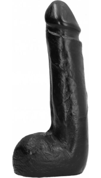 Zwarte Dildo All Black 20 cm met een semi-realistische uitstraling