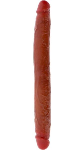 Dubbele siliconen dildo ToyJoy Get Real Skin met beweegbare voorhuid