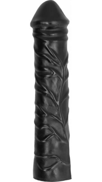 Realistische dildo All Black AB19 Drag, zwart met dikke aders