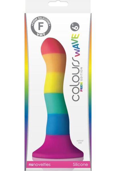 Dildo NS Novelties Pride Wave 17 cm, van siliconen, met zuignap onderaan