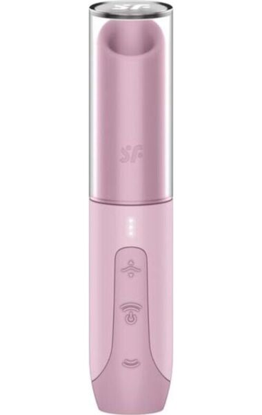 Luchtdrukvibrator Satisfyer Secret Kiss in roze, in de vorm van een lippenstift