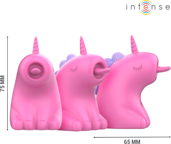 Clitorisvibrator Intense Pinkie in de vorm van een eenhoorn, in de kleur fuchsia