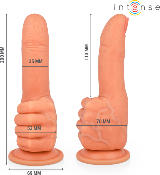 Dildo Intense Bender in handvorm met zuignap