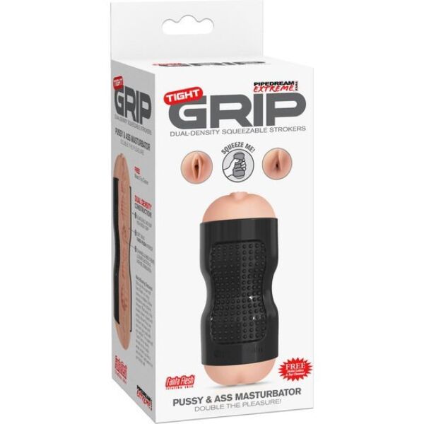 PDX Extreme Tight Grip masturbator met openingen die een vagina en een anus nabootsen