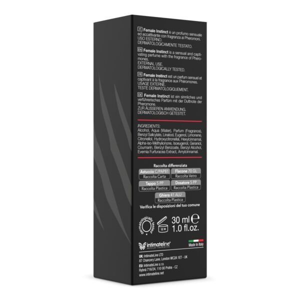 Flacon van het feromonenparfum Intimateline Female Instinct van 30 ml