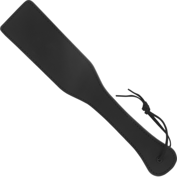Intense Fetish paddle van vegan leer, lang en smal, voor impactspel