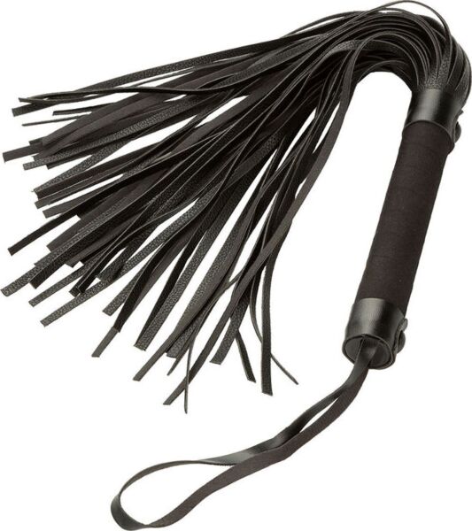 Zwarte flogger Nocturnal Collection Flogger van CalExotics, met polsband