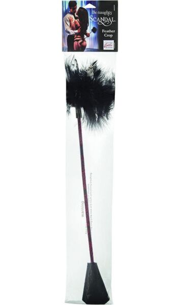 CalExotics Scandal Feather Crop rijzweep met veren, in rood en zwart