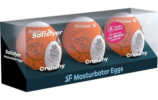 Set van drie masturbator-eieren Satisfyer Naughty, Savage en Crunchy