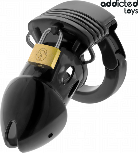 Kuisheidskooi Addicted Toys Locked 7,5 cm met basisring, hangslot en sleutels