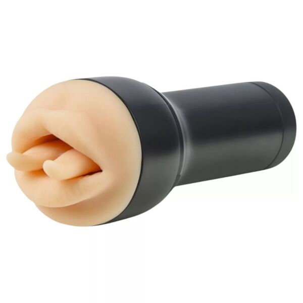 KIIROO Leigh Raven Mouth masturbator in de vorm van een mond, met lippen en gespleten tong