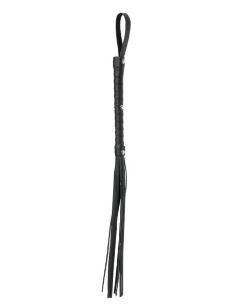 Pipedream Deluxe Cat-O-Nine Tails 50 Shades zweep met leren riemen, gevlochten handgreep en polsband