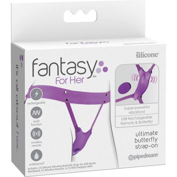 Pipedream Ultimate Butterfly Strap-On vibratorharnas met gebogen deel en verstelbare banden