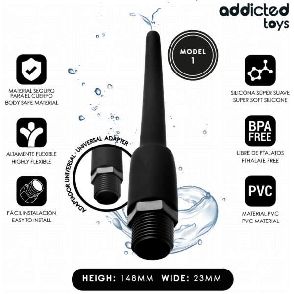 Anaaldouche Addicted Toys Model 1 met universele adapter voor de doucheslang