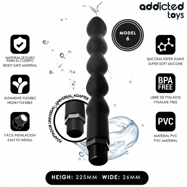 Anaaldouche Addicted Toys Model 6 met universele adapter