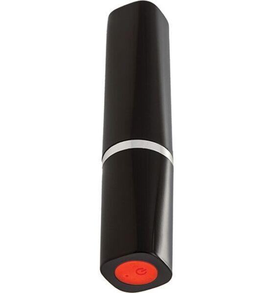 Lipstick vibrator S Pleasures Lipstick Black/Red met rode dopjes