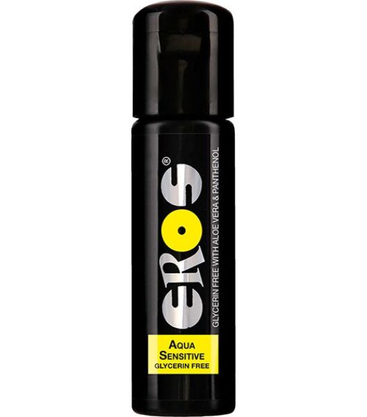 Fles van 100 ml van het glijmiddel Eros Aqua Sensitive Glycerin Free